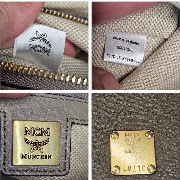 MCM Taupe Leather Satchel w/ authenticity card - Picture 5 of 6